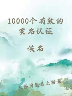 10000个有效的实名认证