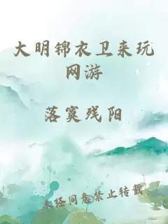 大明锦衣卫来玩网游